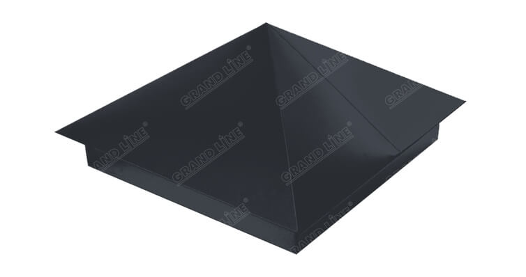 Колпак на столб 390х390 0,45 Drap с пленкой RAL 7024 мокрый асфальт