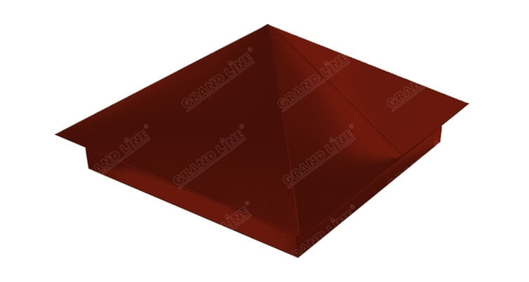 Колпак на столб 390х390 0,5 Satin с пленкой RAL 6005 зеленый мох