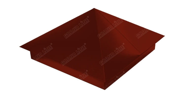 Колпак на столб 390х390 0,5 Satin с пленкой RAL 6005 зеленый мох