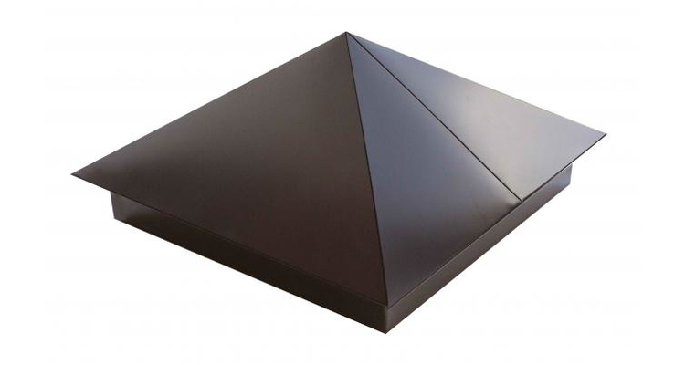 Колпак на столб 390х390 0,5 Satin с пленкой RAL 8017 шоколад