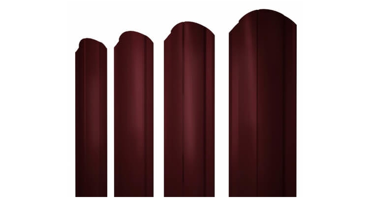 Штакетник Круглый фигурный 0.5 Satin RAL 3005 красное вино