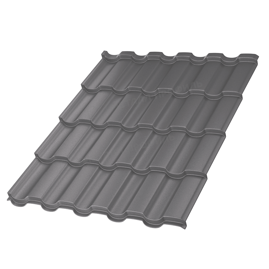 Металлочерепица МП Монтекристо S покрытие VALORI-20-Grey-0.5