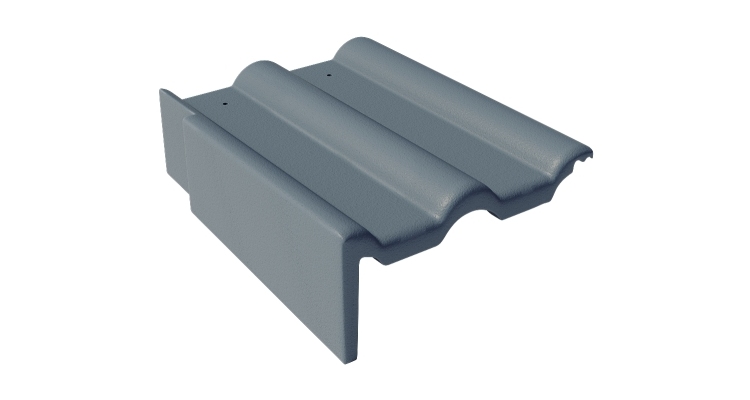 Боковая цементно-песчаная черепица Braas Франкфуртская левая, графит