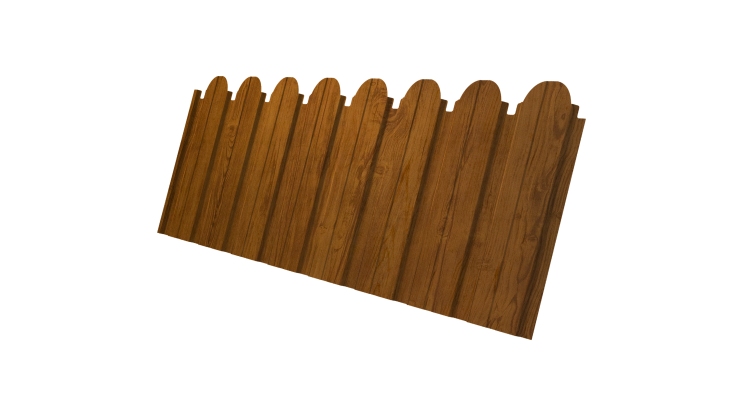 Профнастил С10B фигурный 0.45 Print-Double Elite с пленкой Golden Wood