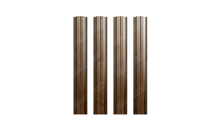 Штакетник П-образный A с прямым резом 0.45 Print Elite Antique Wood TwinColor