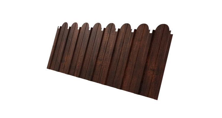 Профнастил C10A фигурный 0.45 Print-Double Premium с пленкой Cherry Wood Dark F