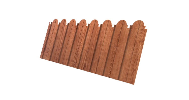 Профнастил C10A фигурный 0.45 Print Premium с пленкой Rowan Wood Intense FTC