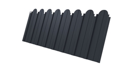 Профнастил C10A фигурный 0.5 Satin Matt TX с пленкой RAL 7024 мокрый асфальт