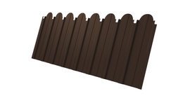 Профнастил C10A фигурный 0.5 Satin Matt TX с пленкой RAL 8017 шоколад