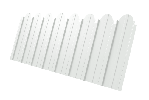 Профнастил C10A фигурный 0,45 PE-Double RAL 9003 сигнальный белый