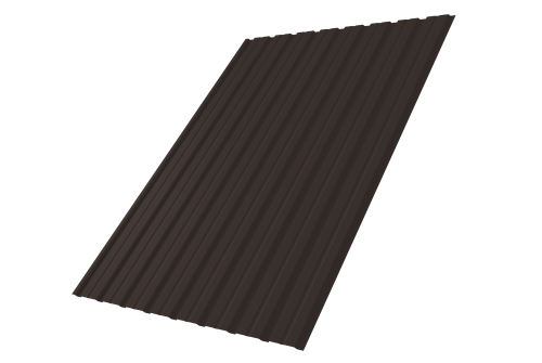 Профнастил С10В 0.5 Satin с пленкой RR 32 темно-коричневый