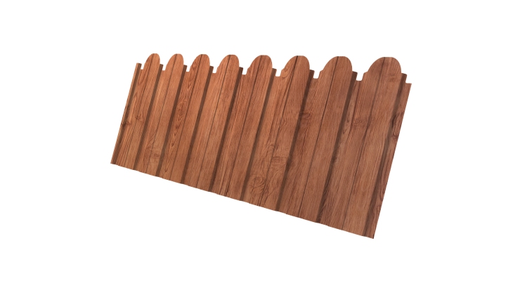 Профнастил C10B фигурный 0.45 Print Premium с пленкой Rowan Wood Intense FTC