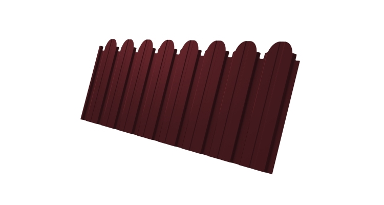 Профнастил C10B фигурный 0.5 Satin Matt с пленкой RAL 3005 красное вино