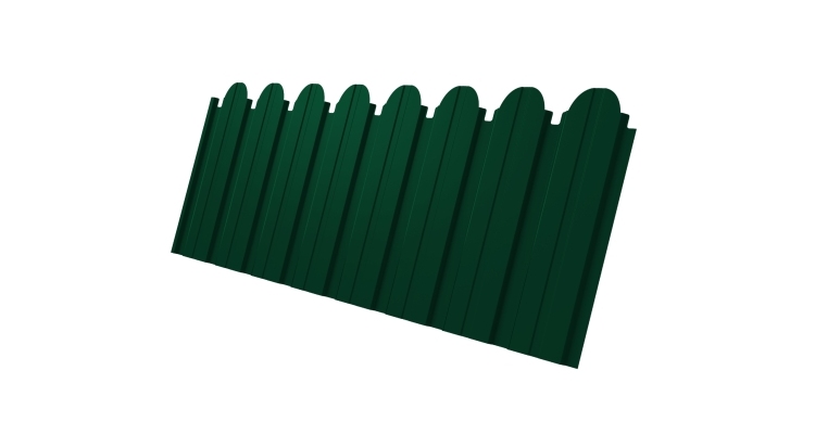 Профнастил C10B фигурный 0.5 Satin Matt с пленкой RAL 6005 зеленый мох