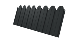Профнастил C10B фигурный 0.5 Satin Matt TX с пленкой RAL 7016 антрацитово-серый