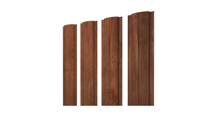 Штакетник Полукруглый Slim с прямым резом 0.45 Print Premium Rowan Wood Intense FTC