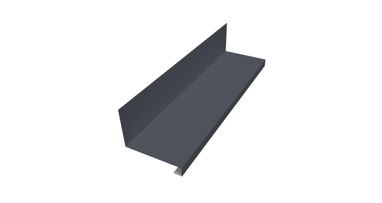 Планка примыкание нижнее к трубе фальц 0,45 Drap ST RAL 7024 мокрый асфальт (3м)