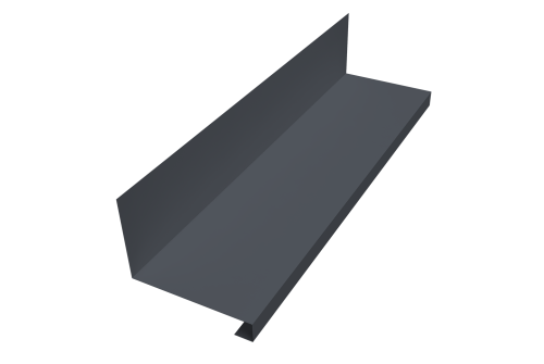 Планка примыкание нижнее к трубе для Кликфальц Pro 0,45 Drap TwinColor RAL 7024 мокрый асфальт (2м)