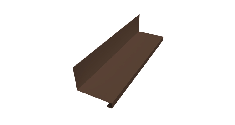 Планка примыкание нижнее к трубе для Кликфальц Pro 0,45 Drap TwinColor RAL 8017 шоколад (2м)