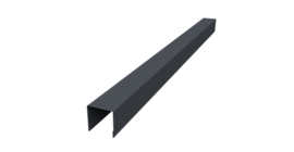 Планка вертикальная лицевая для забора жалюзи Palermo 0,45 Drap TwinColor RAL 7024 мокрый асфальт (2,5м)