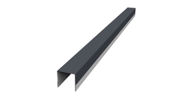 Планка вертикальная обратная для забора жалюзи Palermo 0,45 PE RAL 7024 мокрый асфальт (3м)