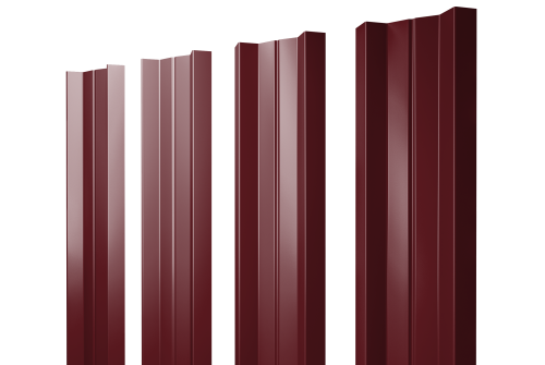 Штакетник М-образный А с прямым резом 0.4 PE RAL 3005 красное вино